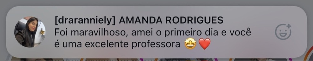 Print do feedback de Amanda Rodrigues