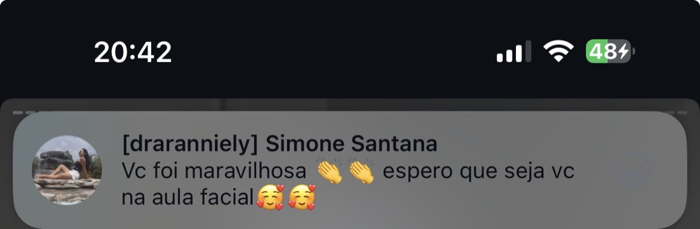 Print do feedback de Simone Santana