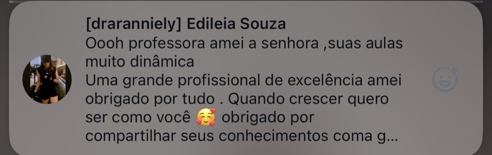 Print do feedback de Edileia Souza